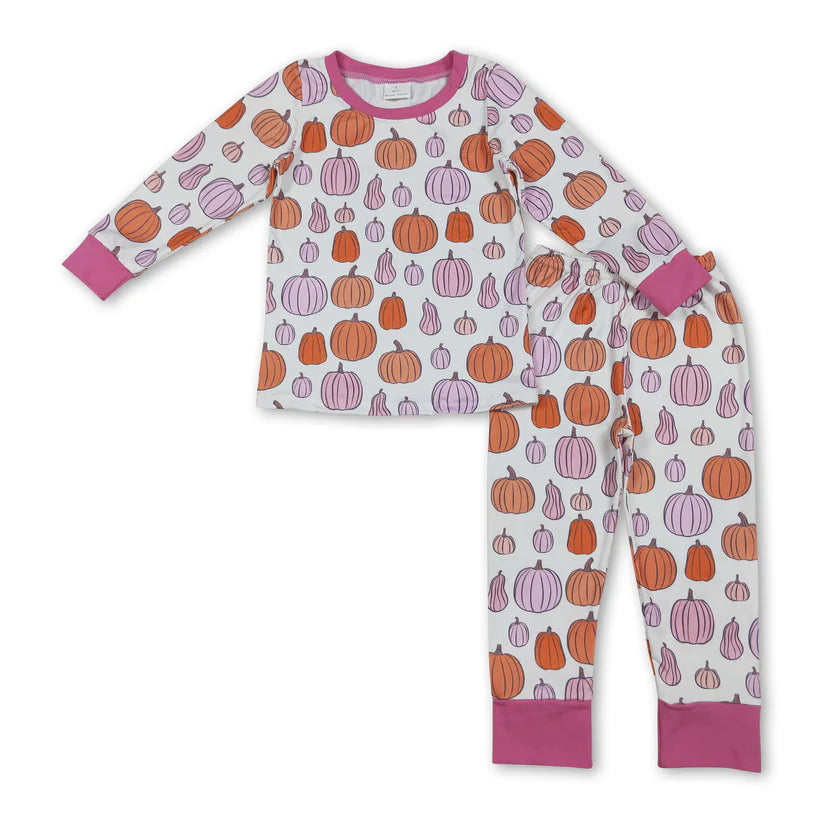 Pink Harvest Pumpkin Pajamas Set
