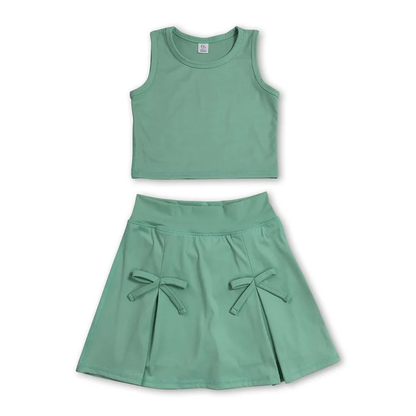 Green Crop Top Active Set