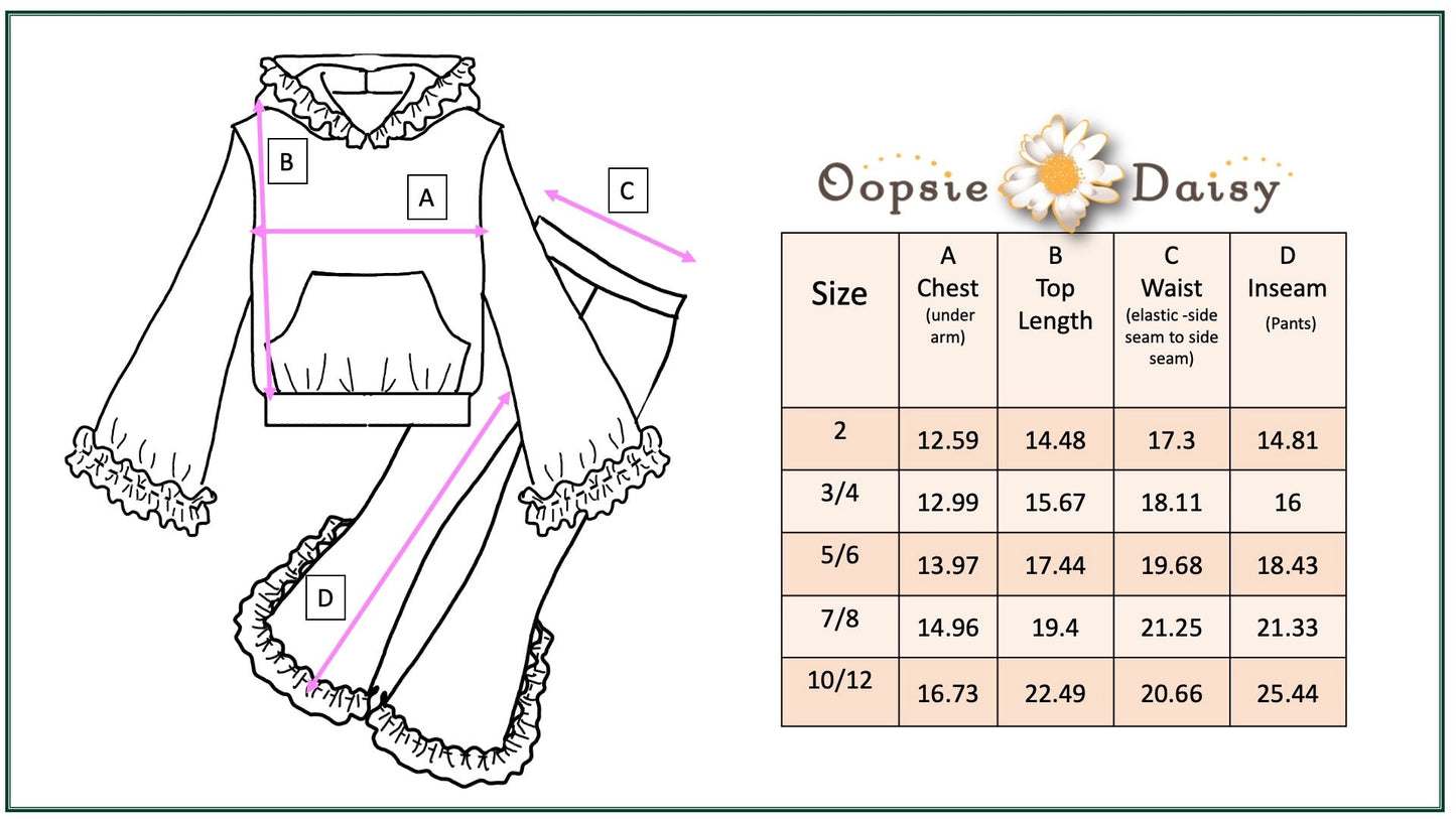 Teal & Pink Bow Hooded Ruffle Pocket Lounge Set