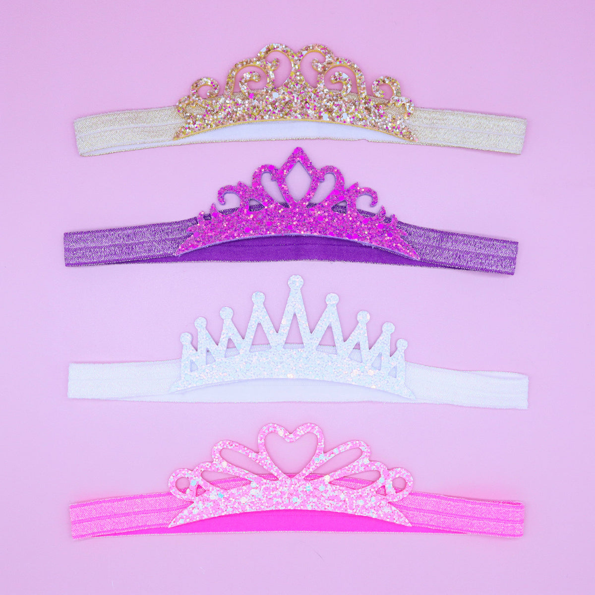 Princess Tiara Headbands: White