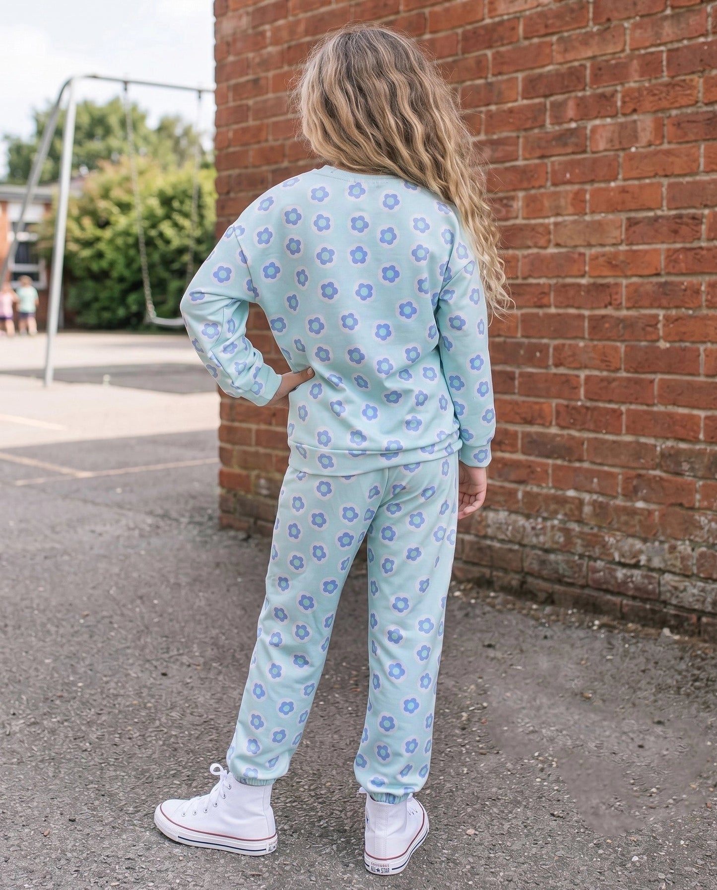 Mint Lavender Blue Flower Lounge Set