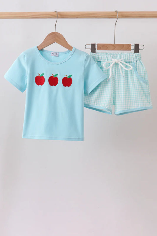 Blue Apple Shorts Set
