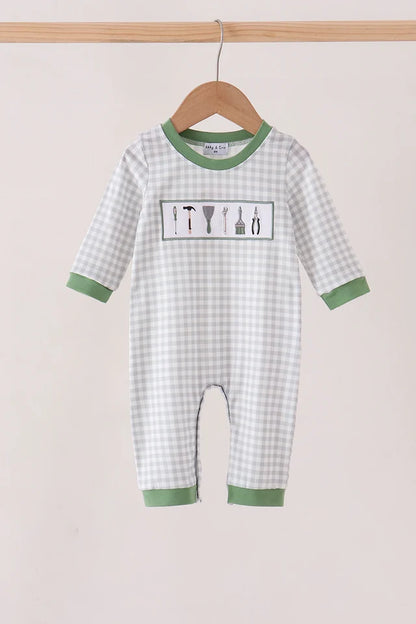 Green Tools Embroidery Romper