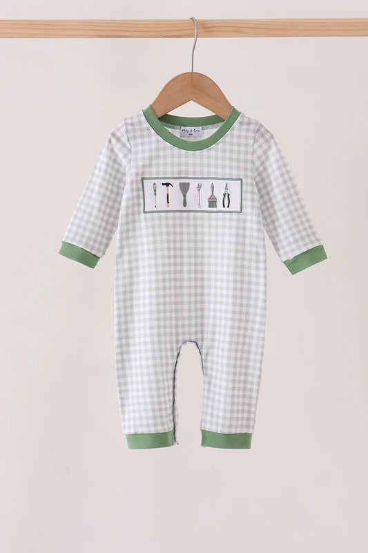 Green Tools Embroidery Romper