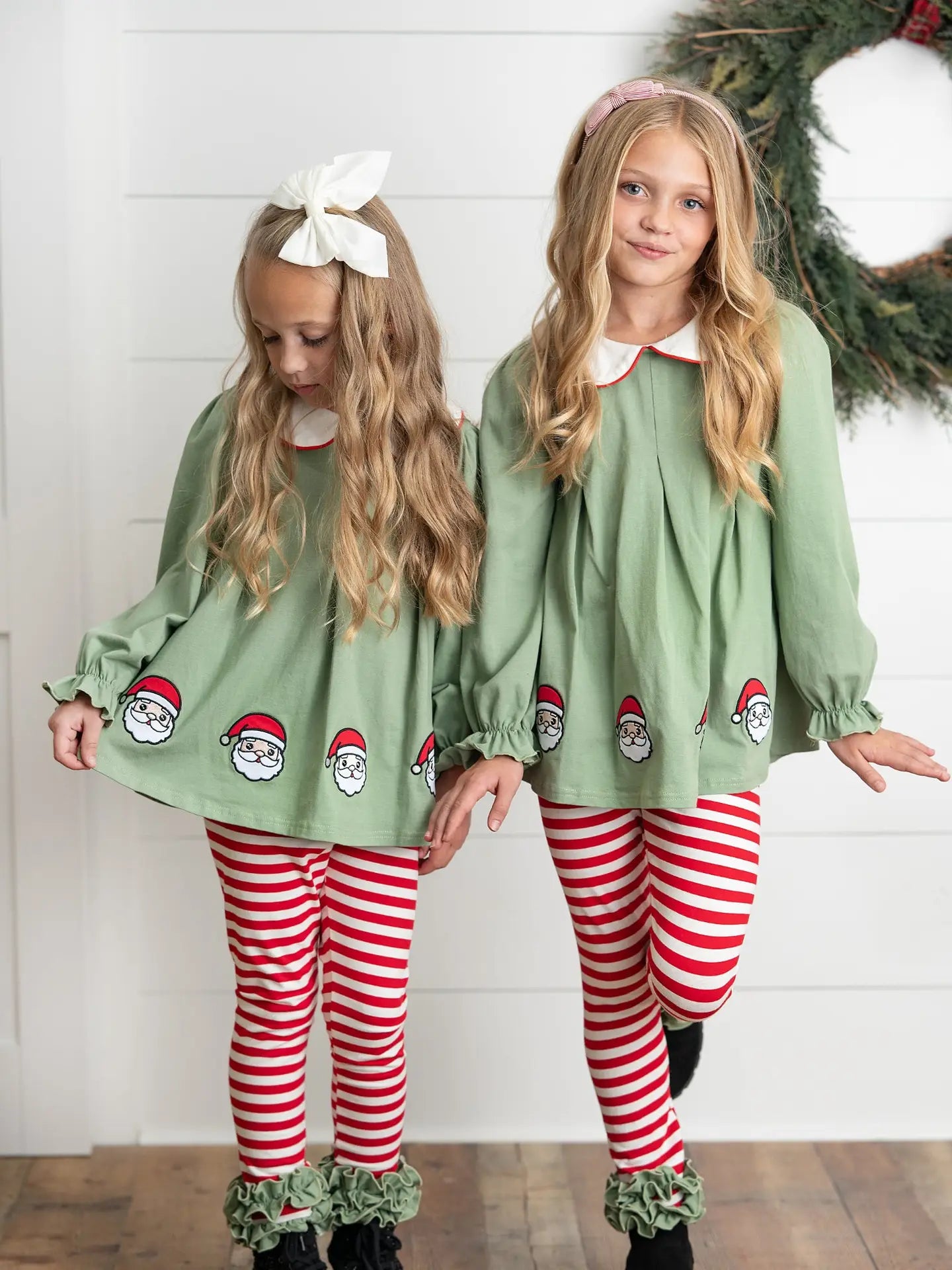Candy Cane Stripe Santa Ruffle Legging Set