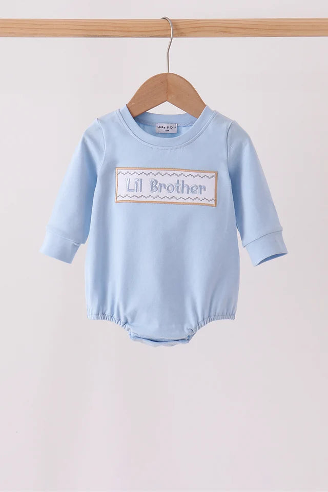 Blue Lil Brother Embroidery Bubble