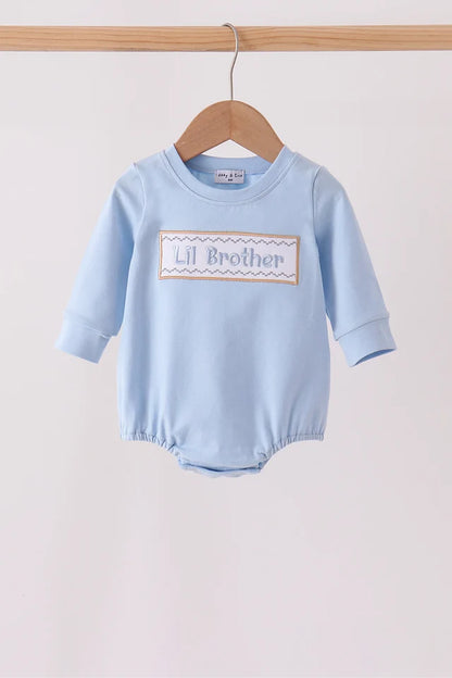 Blue Lil Brother Embroidery Bubble