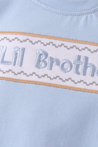 Blue Lil Brother Embroidery Bubble
