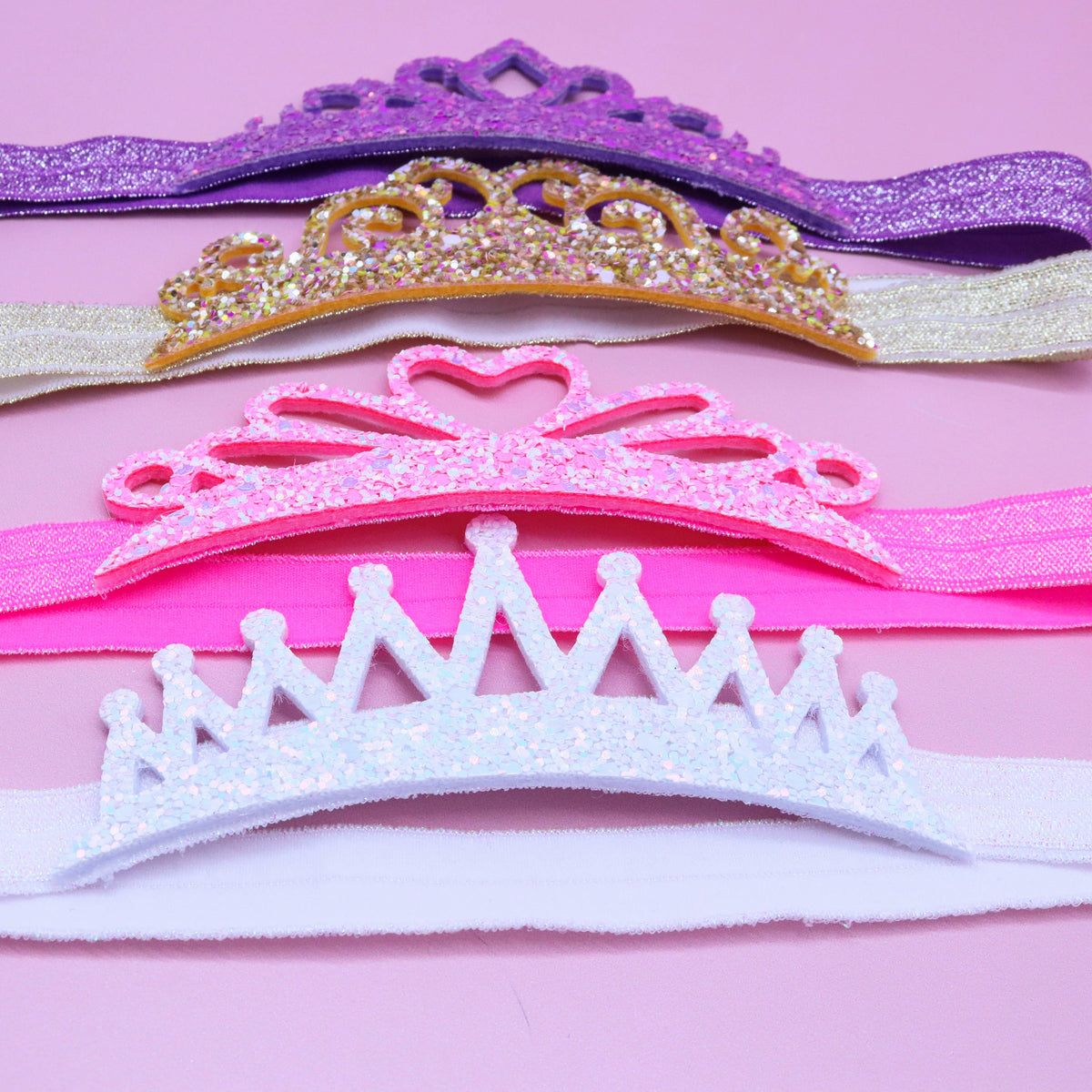 Princess Tiara Headbands: Pink