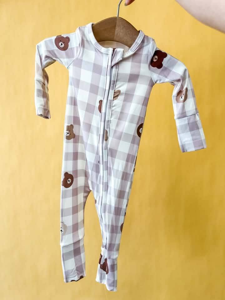 Bear Gingham Long Zippy