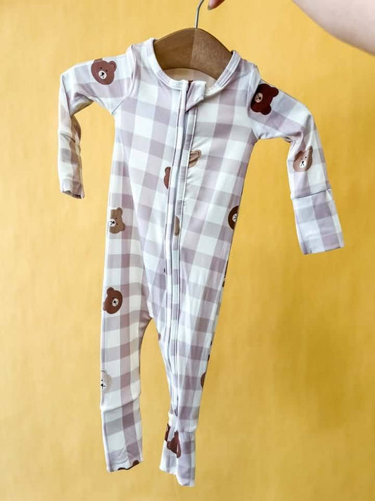 Bear Gingham Long Zippy