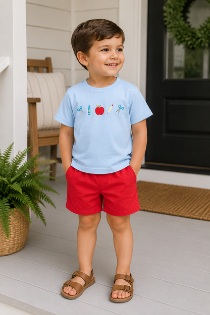 Blue Apple Applique Set
