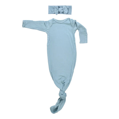 Blue Bird Knotted Gown + Bow