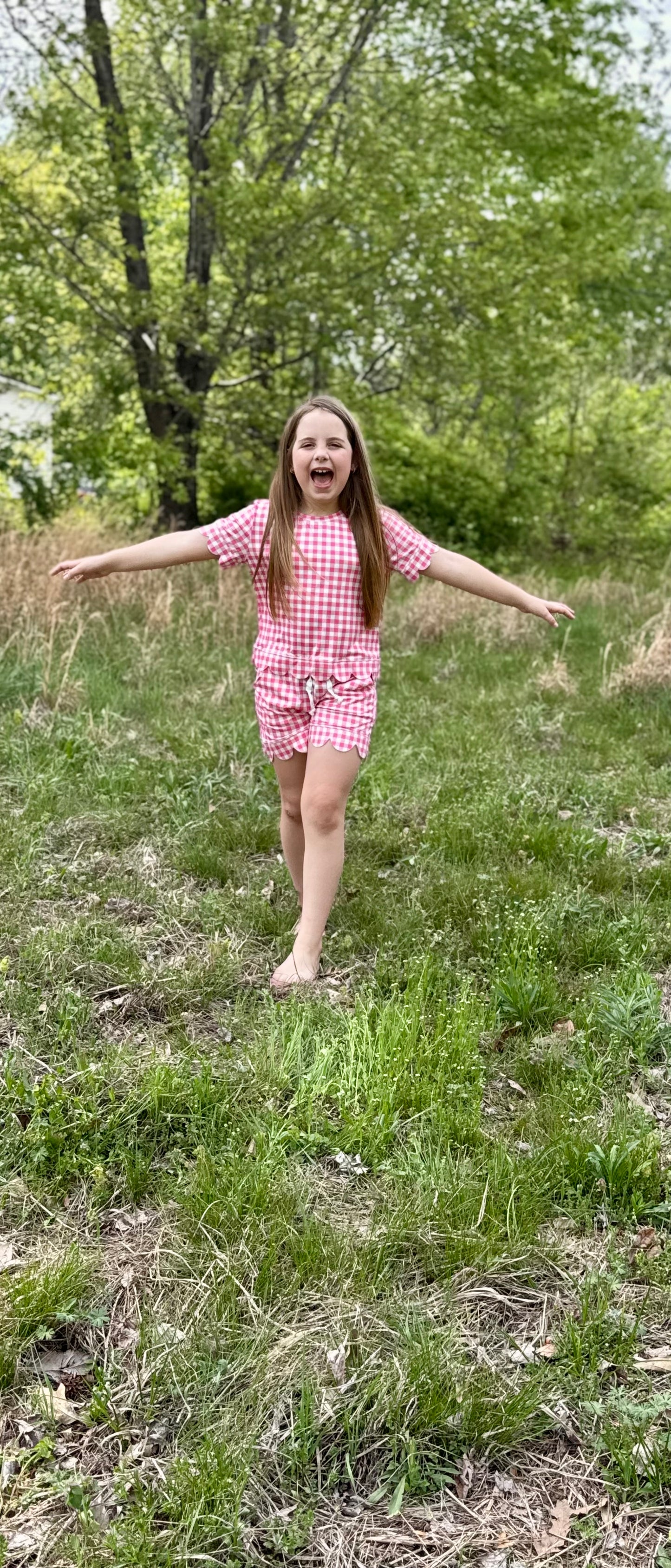 Pink Gingham Set