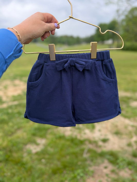 Everyday Navy Bow Shorts