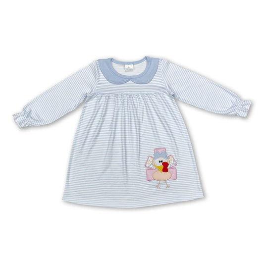 Turkey Long Sleeve Striped Dress