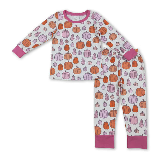 Pink Harvest Pumpkin Pajamas Set