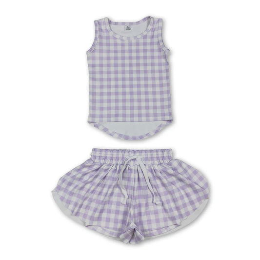Purple Gingham Set
