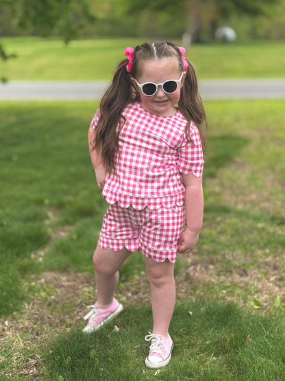 Pink Gingham Set