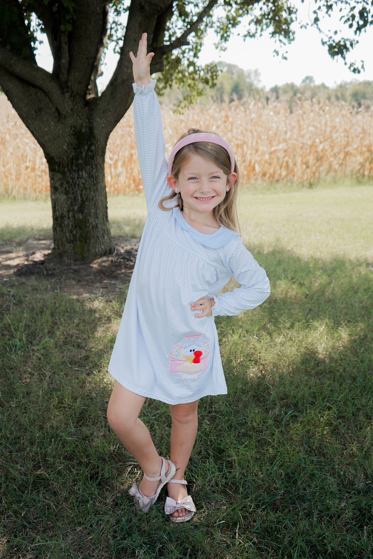 Turkey Long Sleeve Striped Dress