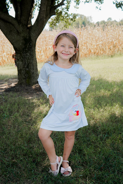 Turkey Long Sleeve Striped Dress