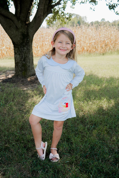 Turkey Long Sleeve Striped Dress