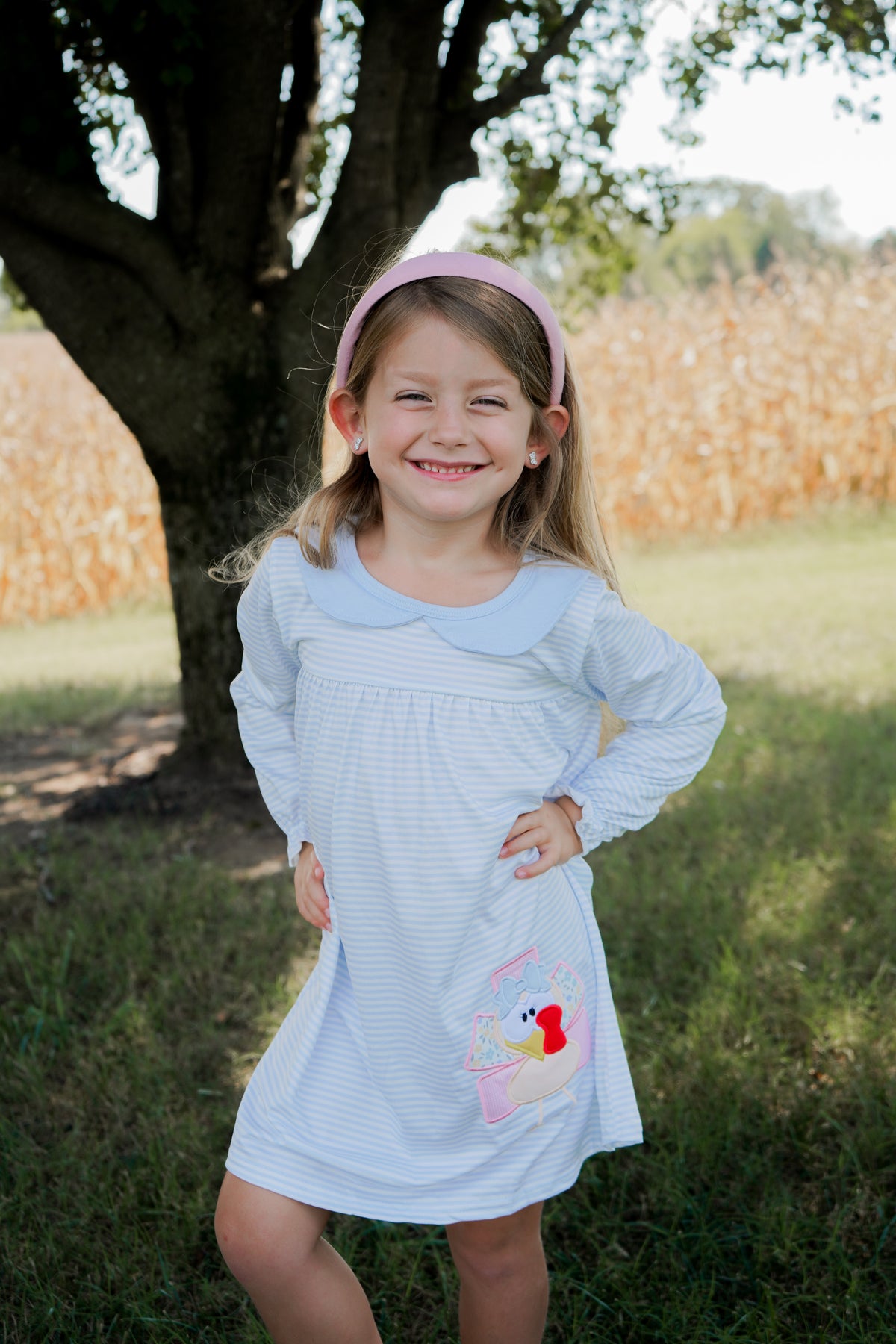 Turkey Long Sleeve Striped Dress