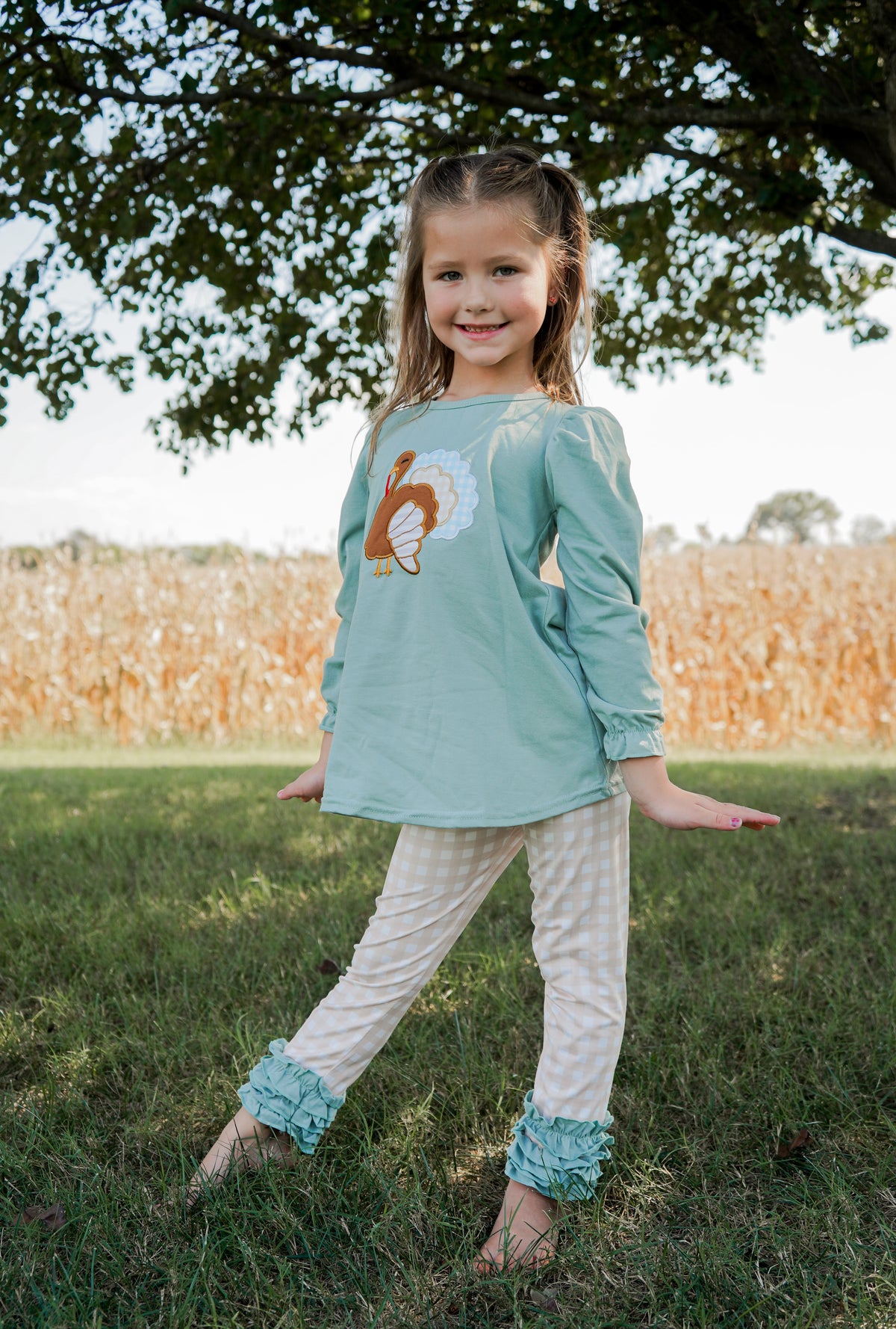 Turkey Ruffle Leggings Set