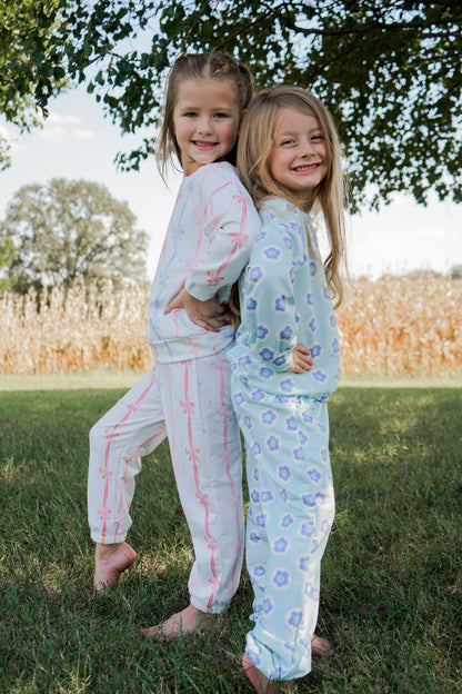 Mint Lavender Blue Flower Lounge Set