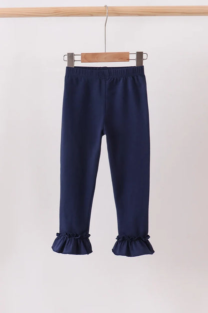 Navy Ruffle Bottoms