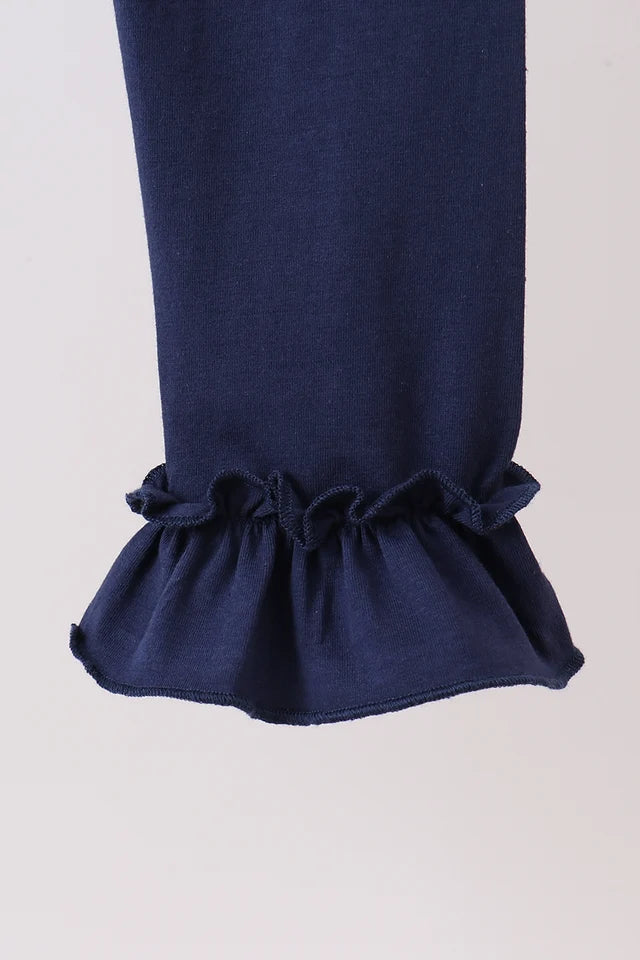 Navy Ruffle Bottoms