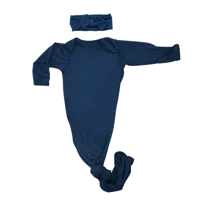Navy Knotted Gown + Bow