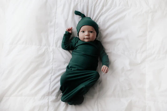 Forest Green Knotted Gown + Bow