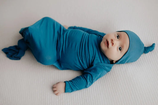 Blue Knotted Gown + Hat