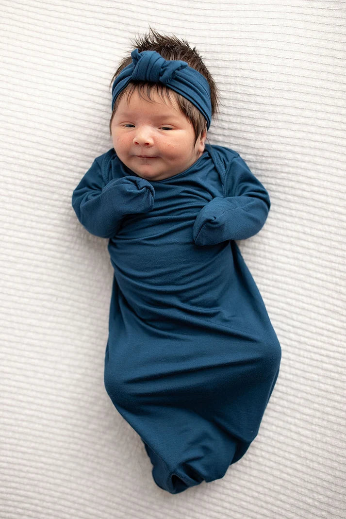 Navy Knotted Gown + Bow