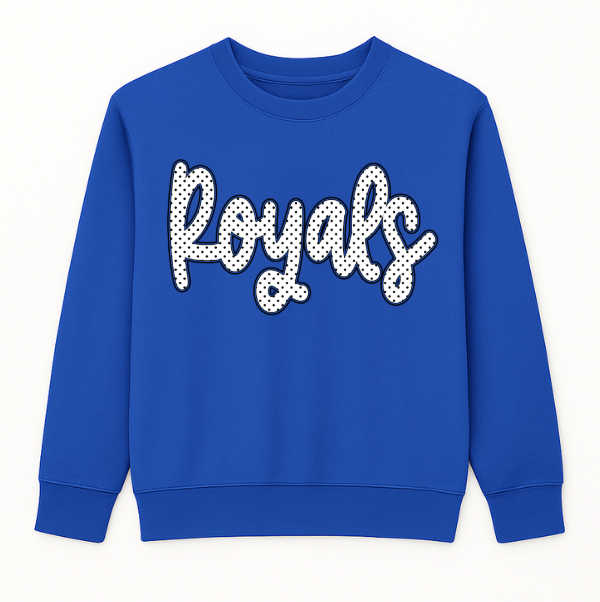 Pre Order Royals White Polka Dot Sweatshirt