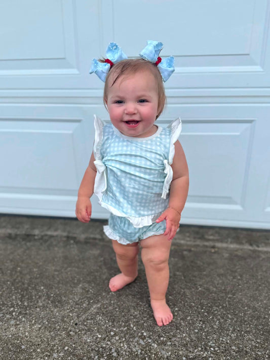 Blue Gingham Set