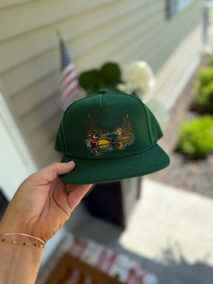Kids Hunter Green Duck Hat