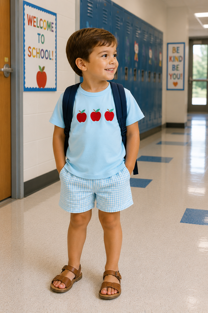 Blue Apple Shorts Set