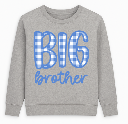 Pre Order Big Brother Sweatshirt - Blue Gingham