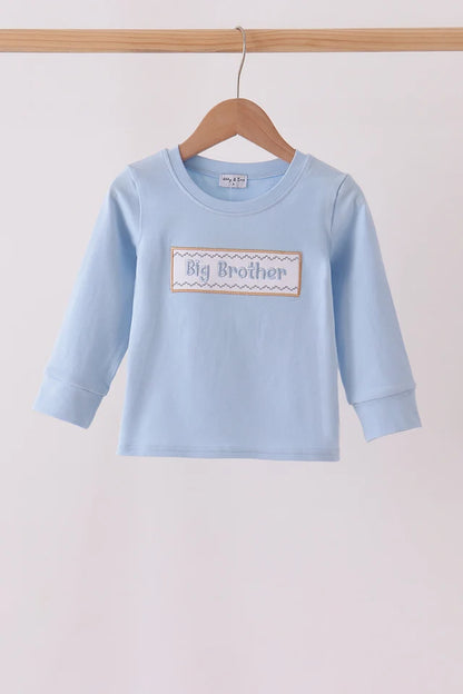 Blue Big Brother Embroidery Top