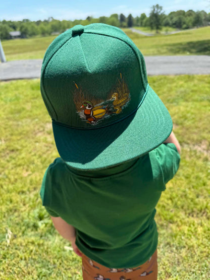 Kids Hunter Green Duck Hat