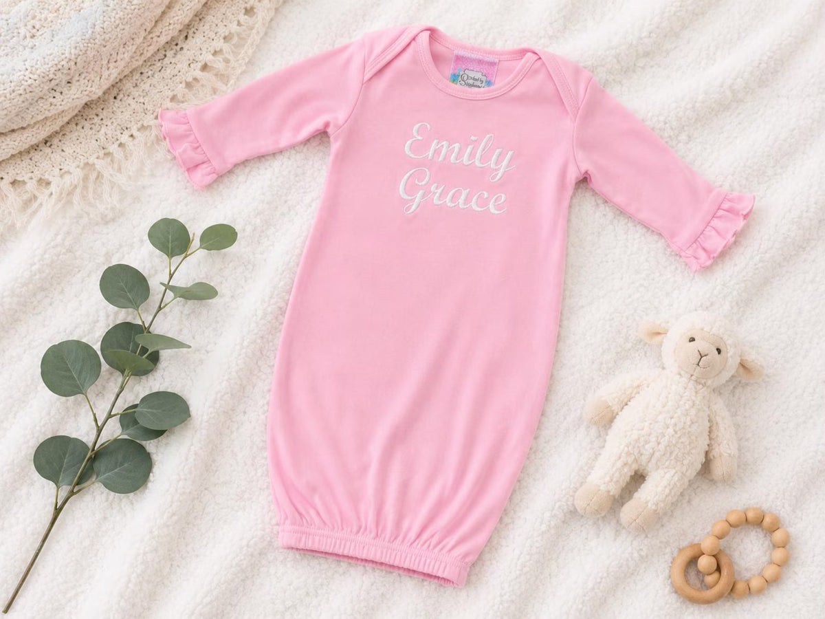 Pre Order Ruffle Infant Gown with Hidden Zipper