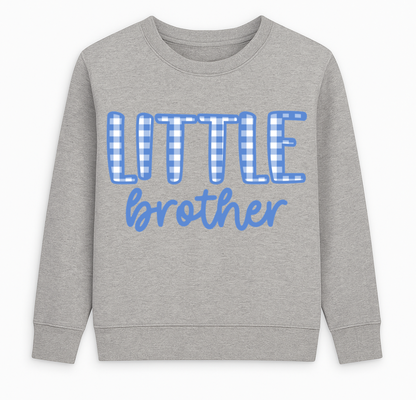 Pre Order Little Brother Sweatshirt - Blue Gingham