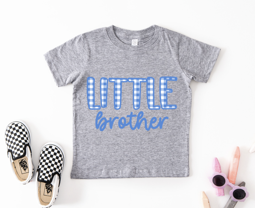 Pre Order Little Brother Tee - Blue Gingham