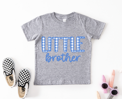 Pre Order Little Brother Tee - Blue Gingham