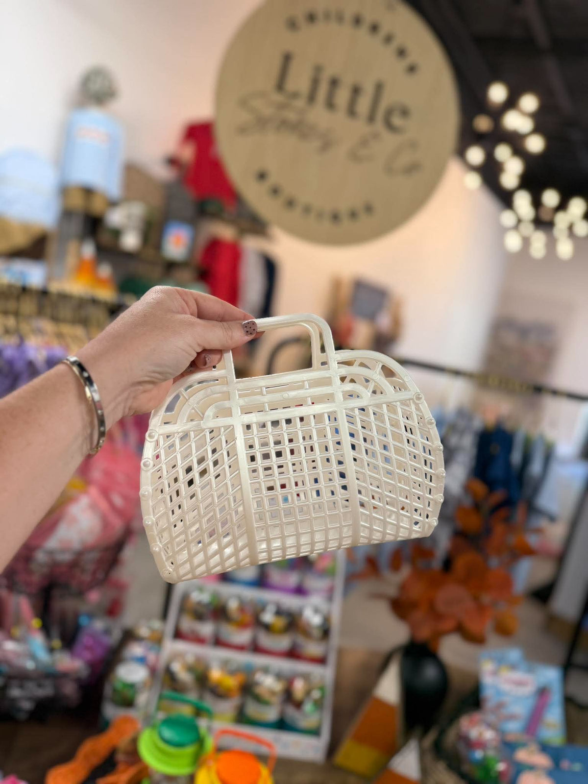Jelly Basket Medium - Pearl White